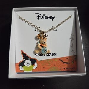 Disney Halloween Winnie the Pooh Necklace with Gold and Orange Accents